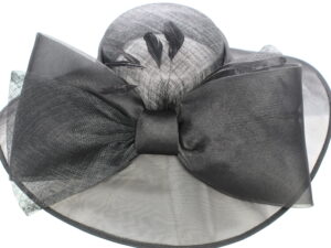 Large, Black Silk and Sinamay Hat