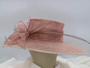 Blush Pink Sinamay Hat