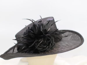 Black SInamay Wide Brim Hat
