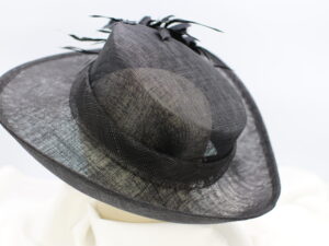 Black SInamay Wide Brim Hat