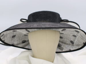 Black and White Polka Dot Sinamay Hat
