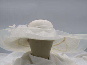 Extra Wide Brim White Sinamay Hat