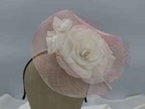 Pink Fascinator with White Flower