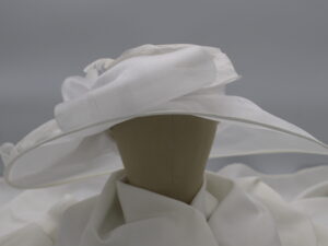 White, Silk, Wide-Brim Hat