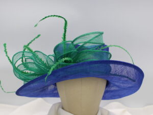 Royal Blue and Green Kentucky Derby Hat