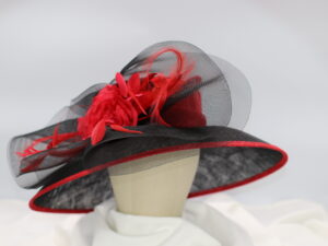 Black and Red Sinamay Hat