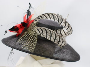 Black Hat with Pheasant Feathers