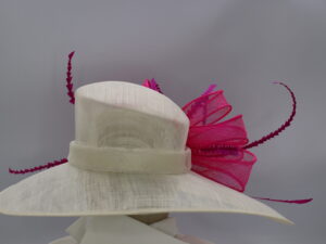 Ivory and Pink Hat