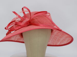 Coral Sinamay Hat