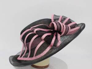 Black and Pink Sinamay Hat