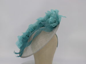Grey and Turquoise Fascinator