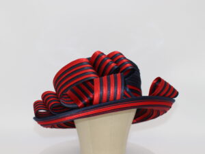 Navy Blue and Red Striped Hat